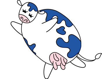 sininen lehmä tanssii